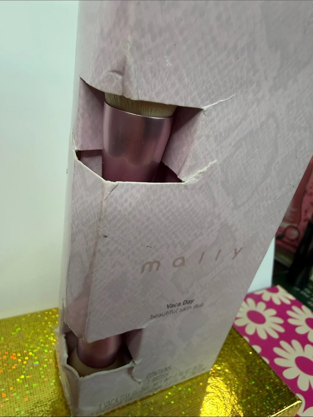 Mally Beauty Pink Tinted Cream & Blush Duo with Brush Tan Rich